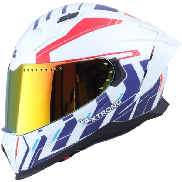 CASCO INTEGRAL XTRONG M69 MACH 1 BLANCO ROJO BRILLO VISOR ROJO (S)