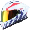 CASCO INTEGRAL XTRONG M69 MACH 1 BLANCO ROJO BRILLO VISOR ROJO