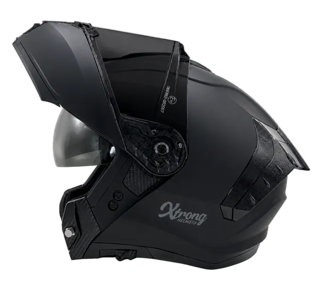 [17838] CASCO ABATIBLE XTRONG 918 NEGRO MATE SPOILER NEGRO BRILLO VISOR NEGRO (S)