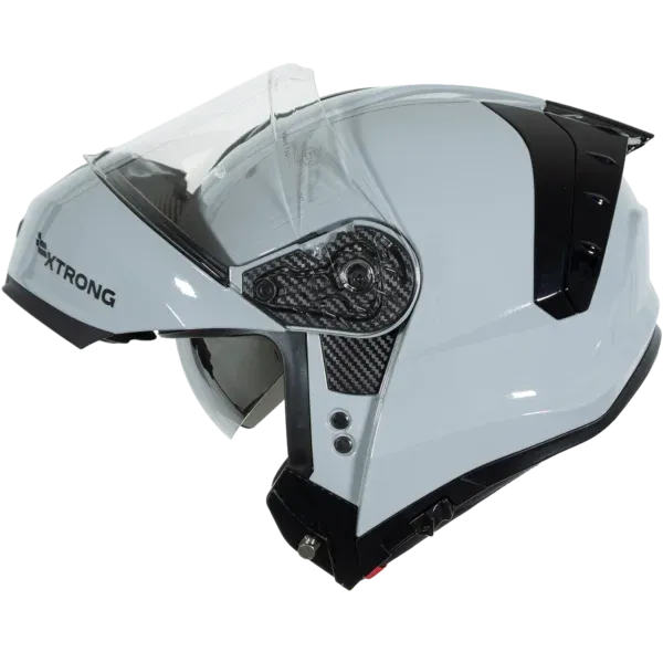 CASCO ABATIBLE XTRONG 918 GRIS NARDO BRILLO SPOILER NEGRO BRILLO VISOR TRANSPARENTE (S)