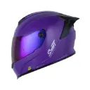 CASCO INTEGRAL SHAFT 502SP SOLID MORADO SILVER BRILLO VISOR MORADO SPOILER NEGRO