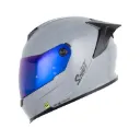 CASCO INTEGRAL SHAFT 502SP SOLID GRIS GRIS OSCURO BRILLO VISOR AZUL SPOILER NEGRO