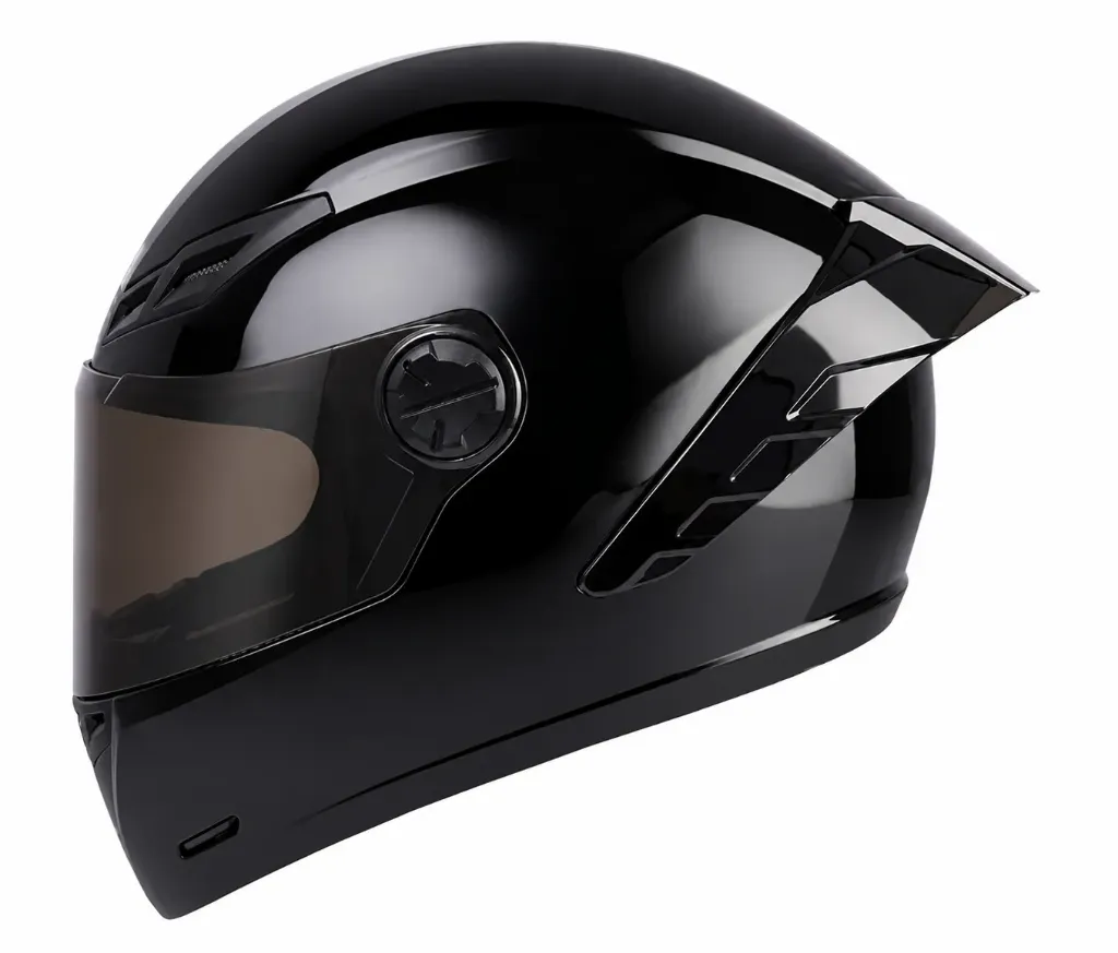 CASCO INTEGRAL ICH 501SP SOLID NEGRO BRILLO VISOR NEGRO ALERON NUEVO (S)