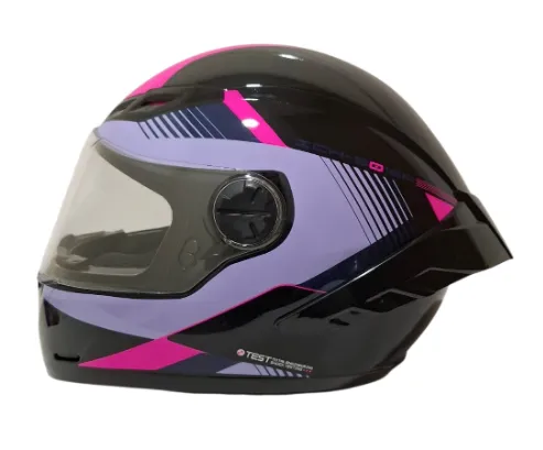 [210474] CASCO INTEGRAL ICH 501SP KYANU NEGRO MORADO CLARO FUCSIA BRILLO VISOR TRANSPARENTE (S)