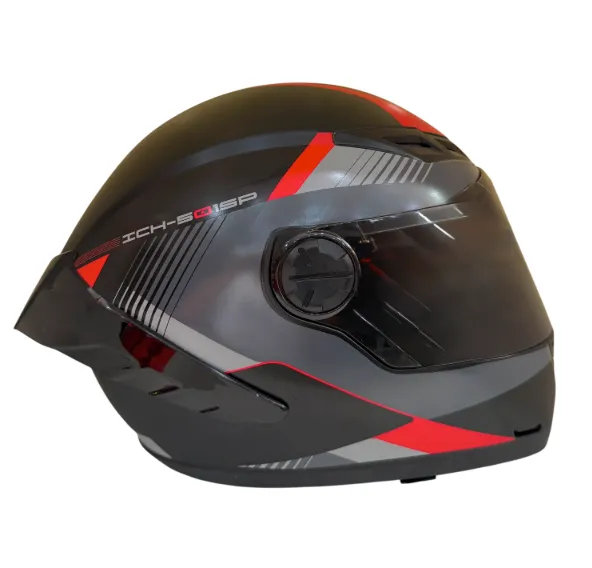 CASCO INTEGRAL ICH 501SP KYANU NEGRO GRIS OSCURO ROJO MATE VISOR NEGRO (S)