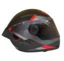 CASCO INTEGRAL ICH 501SP KYANU NEGRO GRIS OSCURO ROJO MATE VISOR NEGRO
