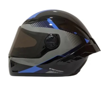 CASCO INTEGRAL ICH 501SP KYANU NEGRO GRIS OSCURO AZUL BRILLO VISOR NEGRO (S)