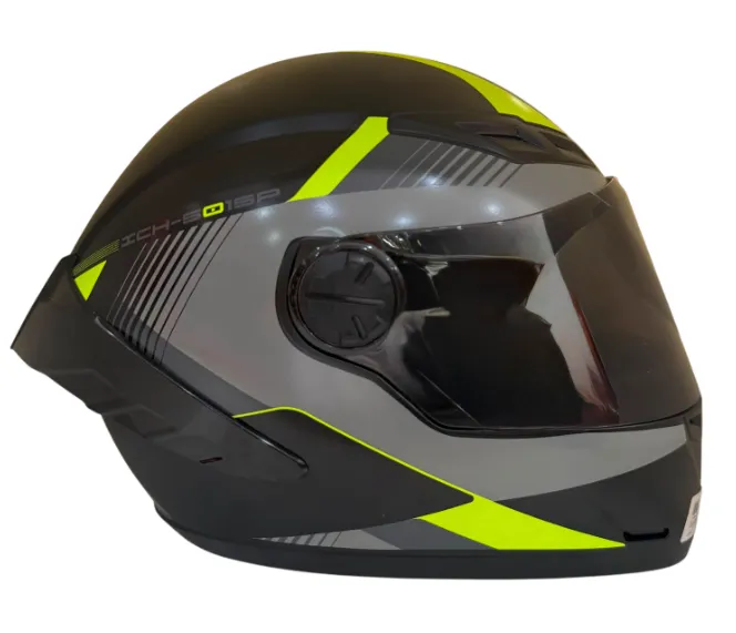 [210318] CASCO INTEGRAL ICH 501SP KYANU NEGRO GRIS OSCURO AMARILLO BRILLO VISOR NEGRO (S)