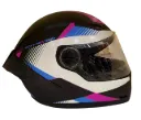 CASCO INTEGRAL ICH 501SP KYANU NEGRO GRIS CLARO FUCSIA MATE VISOR TRANSPARENTE