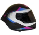 CASCO INTEGRAL ICH 501SP KYANU NEGRO GRIS CLARO FUCSIA MATE VISOR NEGRO