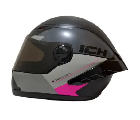 [219587] CASCO INTEGRAL ICH 501SP FUNN NEGRO FUCSIA GRIS MATE VISOR NEGRO (S)