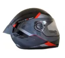 CASCO INTEGRAL ICH 501SP KYANU NEGRO GRIS OSCURO ROJO BRILLO VISOR TRANSPARENTE