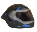 CASCO INTEGRAL ICH 501SP KYANU NEGRO GRIS OSCURO AZUL MATE VISOR NEGRO