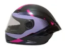 CASCO INTEGRAL ICH 501SP KYANU NEGRO MORADO CLARO FUCSIA MATE VISOR TRANSPARENTE