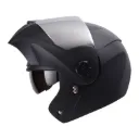 CASCO ABATIBLE ICH 3110 DOBLE VISOR SOLID NEGRO MATE VISOR SILVER