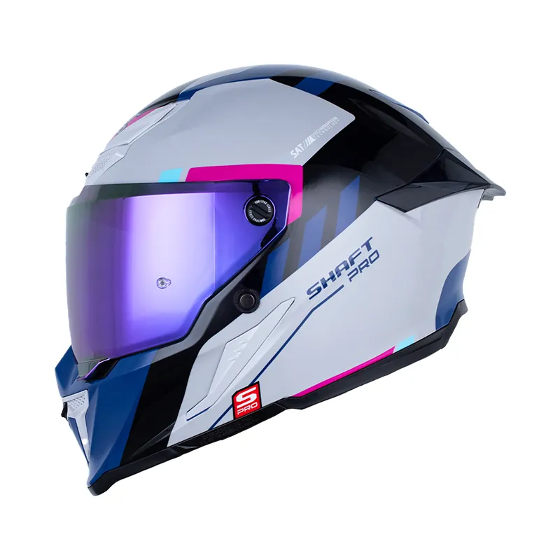 [198965] CASCO INTEGRAL SHAFT PRO 615 DOBLE VISOR NAPA AZUL OSCURO FUCSIA (S)