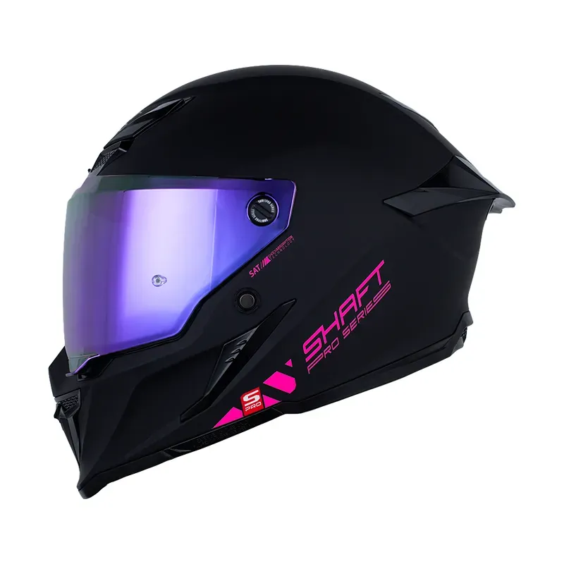 [198990] CASCO INTEGRAL SHAFT PRO 615 DOBLE VISOR SOLID NEGRO FUCSIA MATE (S)