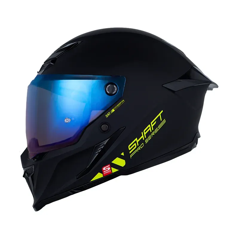 CASCO INTEGRAL SHAFT PRO 615 DOBLE VISOR SOLID NEGRO AMARILLO MATE (S)