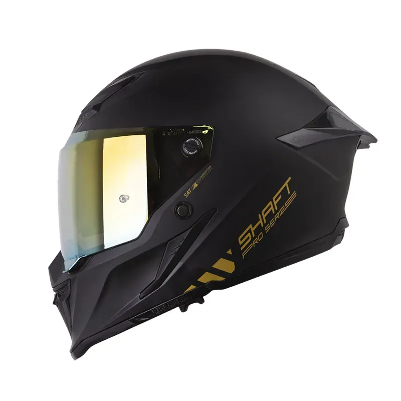 CASCO INTEGRAL SHAFT PRO 615 DOBLE VISOR SOLID NEGRO DORADO MATE
