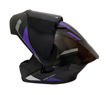 [209100] CASCO ABATIBLE ICH 3130 DOBLE VISOR ORIKA NEGRO GRIS OSCURO MORADO MATE VISOR NEGRO (S)