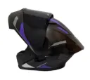 CASCO ABATIBLE ICH 3130 DOBLE VISOR ORIKA NEGRO GRIS OSCURO MORADO MATE VISOR NEGRO