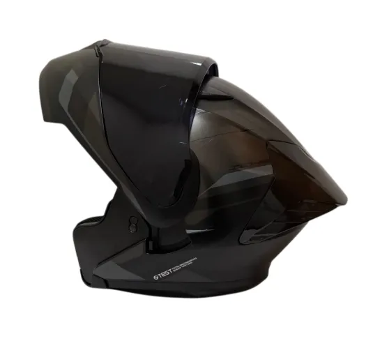 CASCO ABATIBLE ICH 3130 DOBLE VISOR ORIKA NEGRO GRIS OSCURO GRIS MATE VISOR NEGRO (S)