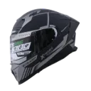 CASCO INTEGRAL XTRONG M69 GLITCH GRIS MATE VISOR PLATEADO