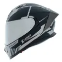 CASCO INTEGRAL XTRONG M69 GLITCH GRIS MATE VISOR PLATEADO