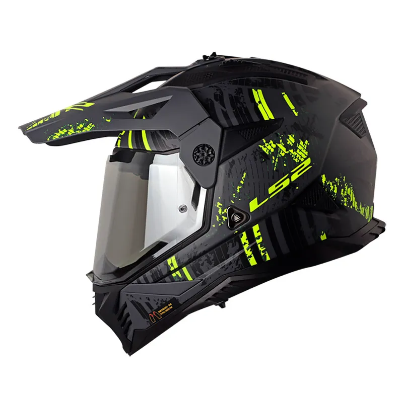 CASCO MULTIPROPOSITO LS2 MX702 CRAZY NEGRO AMARILLO (S)