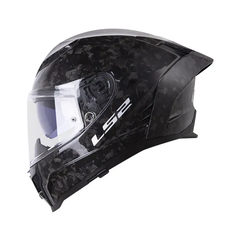 CASCO INTEGRAL LS2 807 DRAGON SOLID CARBON FORGED NEGRO BRILLO VISOR TRANSPARENTE (S)