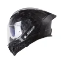 CASCO INTEGRAL LS2 807 DRAGON SOLID CARBON FORGED NEGRO BRILLO VISOR TRANSPARENTE
