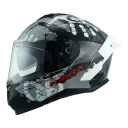 CASCO INTEGRAL FIBRA DEKA DOBLE VISOR MANOS GRIS BLANCO BRILLO