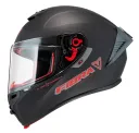 CASCO INTEGRAL FIBRA GIGA 2 STREAM CHROMA NEGRO ROJO MATE