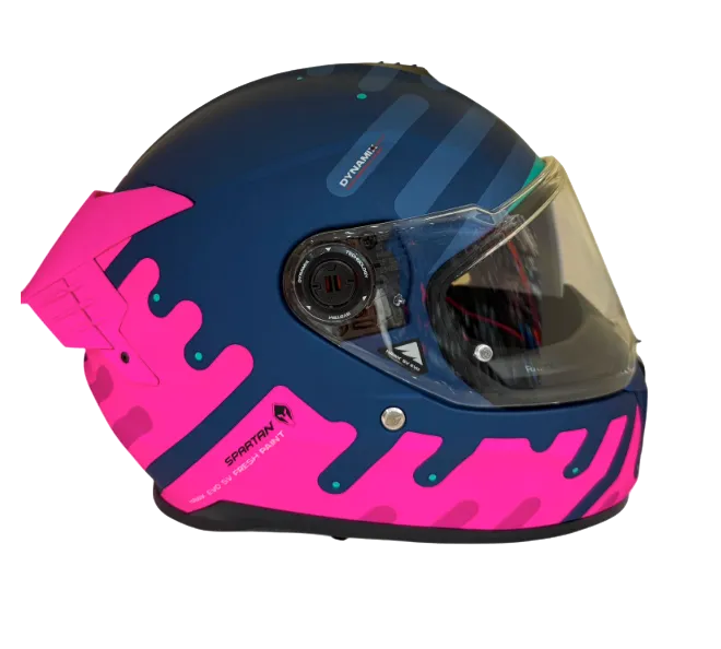 [613514] CASCO INTEGRAL SPARTAN DOBLE VISOR HAWK EVO FRESH C8 AZUL ROSADO MATE (S)