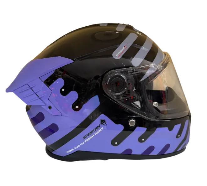 [613477] CASCO INTEGRAL SPARTAN DOBLE VISOR HAWK EVO FRESH Z28 NEGRO MORADO BRILLO (S)