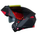 CASCO ABATIBLE SHAFT PRO 4000 EVO DOBLE VISOR THUON GRIS OSCURO ROJO MATE