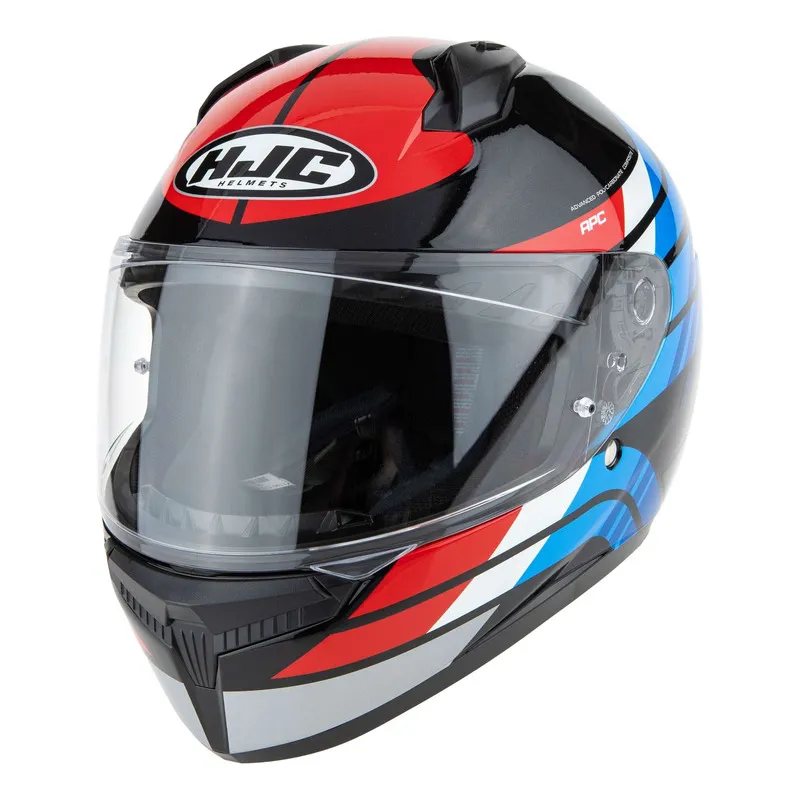CASCO INTEGRAL HJC C10 HIPER MC21 AZUL ROJO BRILLO