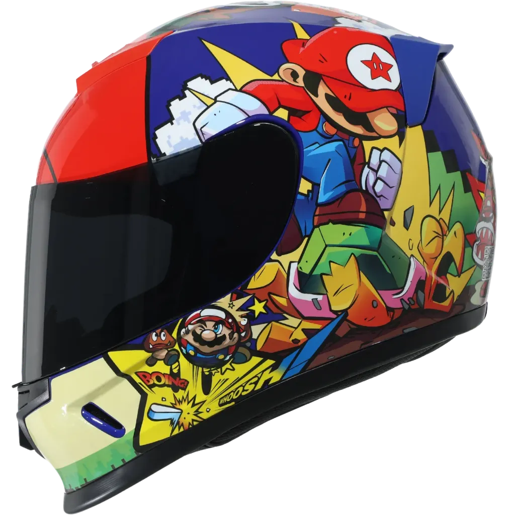 [19221] CASCO NIÑO INTEGRAL XTRONG MARIUS AZUL BRILLO VISOR TRANSPARENTE (S)