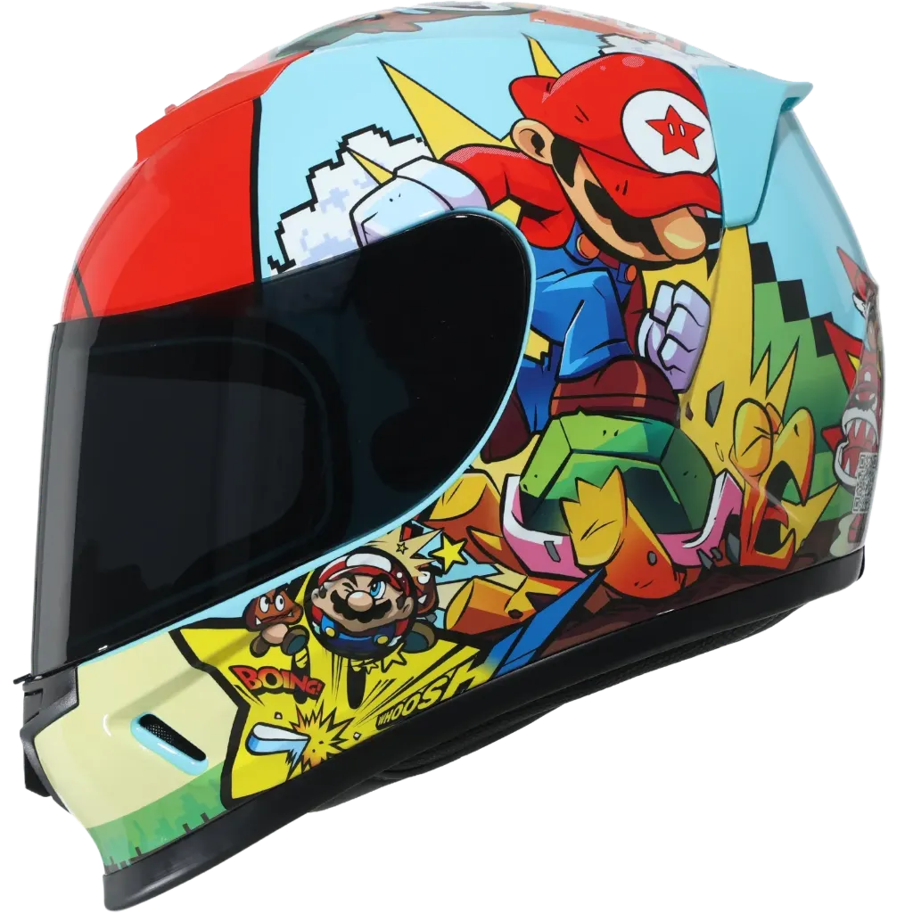 CASCO NIÑO INTEGRAL XTRONG MARIUS TURQUESA BRILLO VISOR TRANSPARENTE