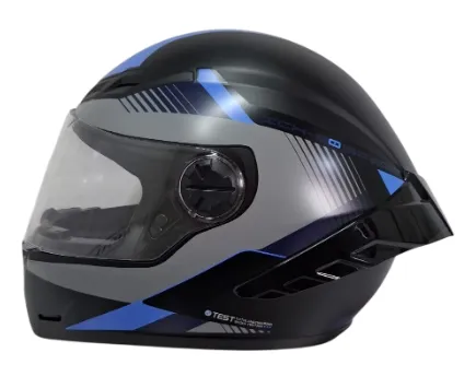 CASCO INTEGRAL ICH 501SP KYANU NEGRO GRIS OSCURO AZUL MATE VISOR TRANSPARENTE (S)