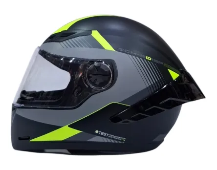 CASCO INTEGRAL ICH 501SP KYANU NEGRO GRIS OSCURO AMARILLO MATE VISOR TRANSPARENTE (S)