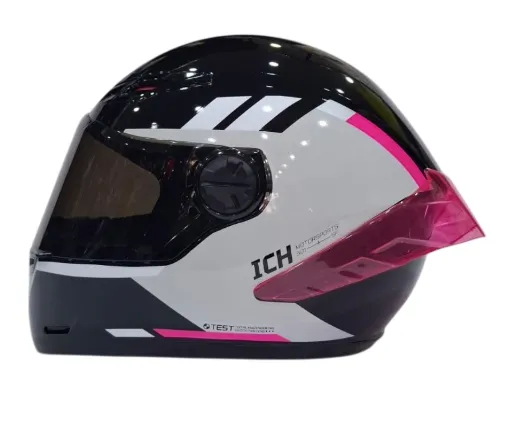 [214701] CASCO INTEGRAL ICH 501SP HCI NEGRO GRIS CLARO FUCSIA BRILLO VISOR NEGRO (S)
