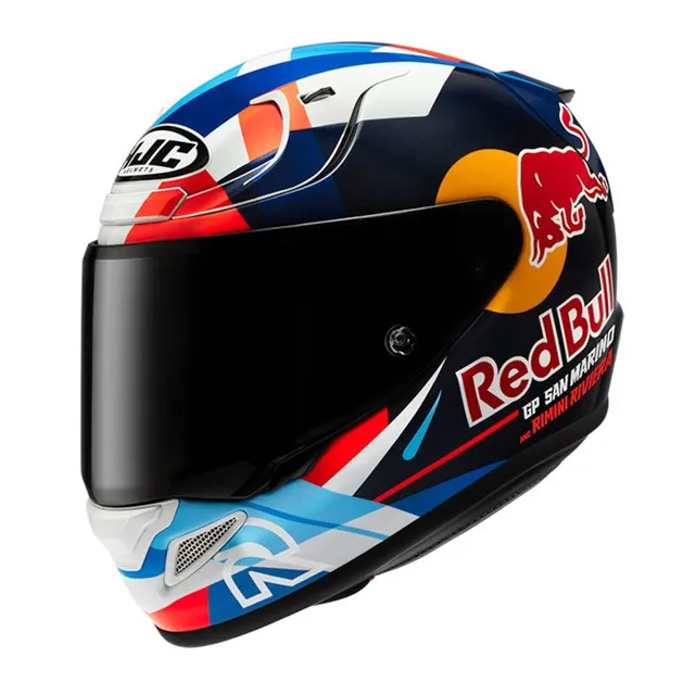 CASCO INTEGRAL HJC RPHA12 RED BULL SAN MARINO GP II MC21 BLANCO AZUL