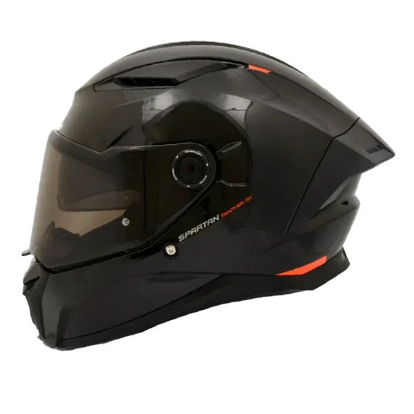CASCO INTEGRAL SPARTAN DOBLE VISOR PANTHER SOLID NEGRO BRILLO (S)