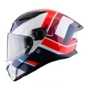 CASCO INTEGRAL SPARTAN DOBLE VISOR PANTHER VALVE A5 BLANCO ROJO AZUL BRILLO