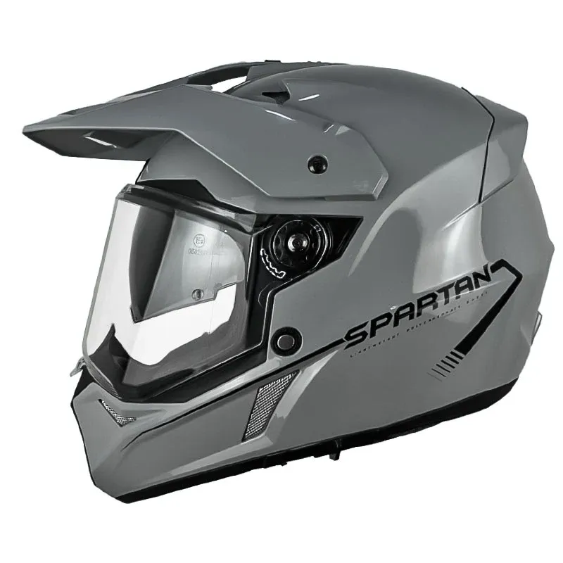 CASCO MULTIPROPOSITO SPARTAN MX803 WOLF DS DOBLE VISOR GRIS NEGRO BRILLO
