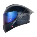 CASCO INTEGRAL SHAFT PRO 620 CARBONO EVO 3K SOLID AZUL CLARO SILVER BRILLO SPOILER NEGRO VISOR AZUL