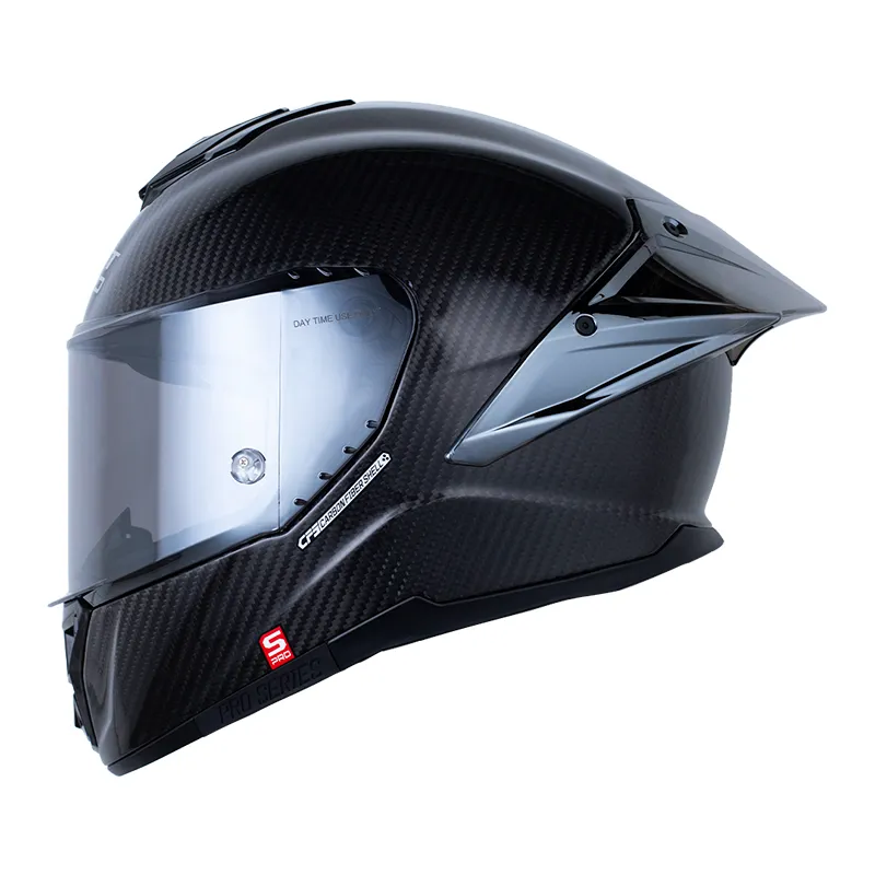 [199500] CASCO INTEGRAL SHAFT PRO 620 CARBON EVO 3K SOLID NEGRO BRILLO SPOILER SILVER VISOR SILVER (S)