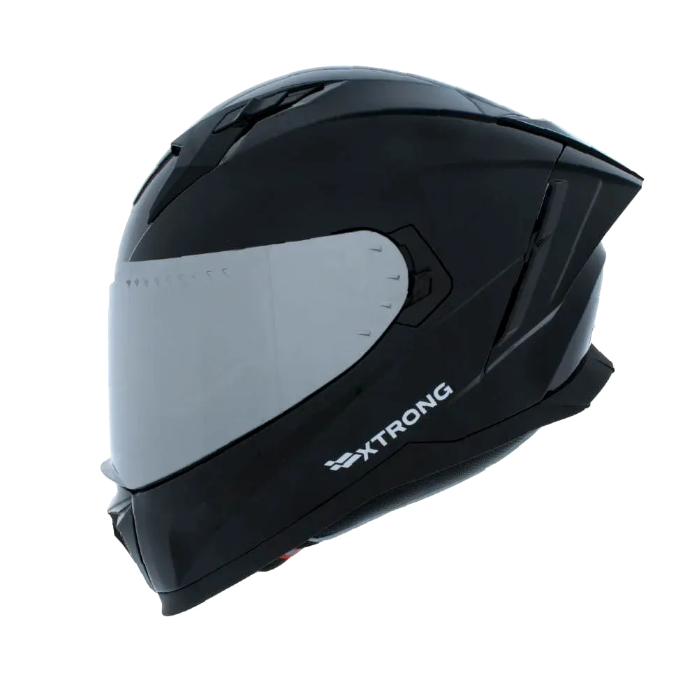CASCO INTEGRAL XTRONG M69 NEGRO BRILLO VISOR PLATEADO