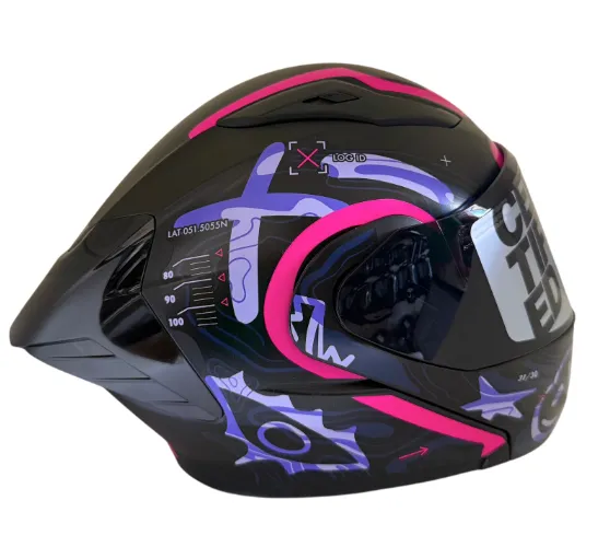 CASCO ABATIBLE ICH 3130 DOBLE VISOR SCALE NEGRO MORADO CLARO MATE VISOR NEGRO